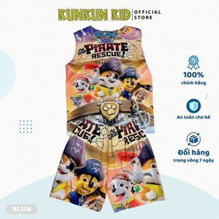 Quần áo trẻ em Kunkun Kid chất thun lạnh co giãn 4 chiều in 3D BL126 size đại từ 10-60kg