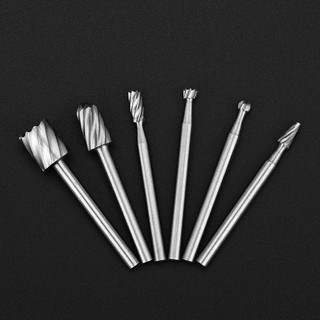 Bộ 6 mũi lũa gỗ điêu khắc, chạm trỗ mài khắc HSS chân 3mm dùng cho máy khoan mài mini  ❤️freeship❤️