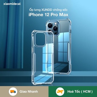 Ốp lưng XUNDD iPhone 12 Pro Max viền TPU chống sốc, trong suốt