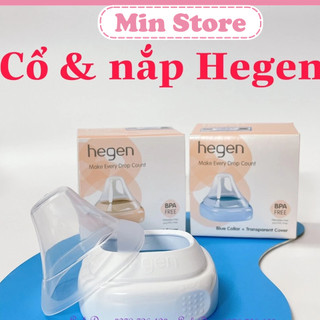 Cổ bình và nắp đậy núm ti hegen màu xanh- màu hồng màu ghi chính hãng tại Hà Nội, cổ bình hegen