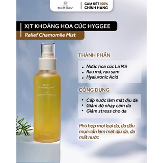Xịt khoáng hoa cúc HYGGEE RELIEF CHAMOMILE MIST