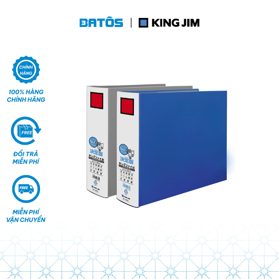 [Khổ A3] Bìa còng ống KingJim 1005EGSV-A3, mở 1 bên lưu trữ 500 tờ giấy.