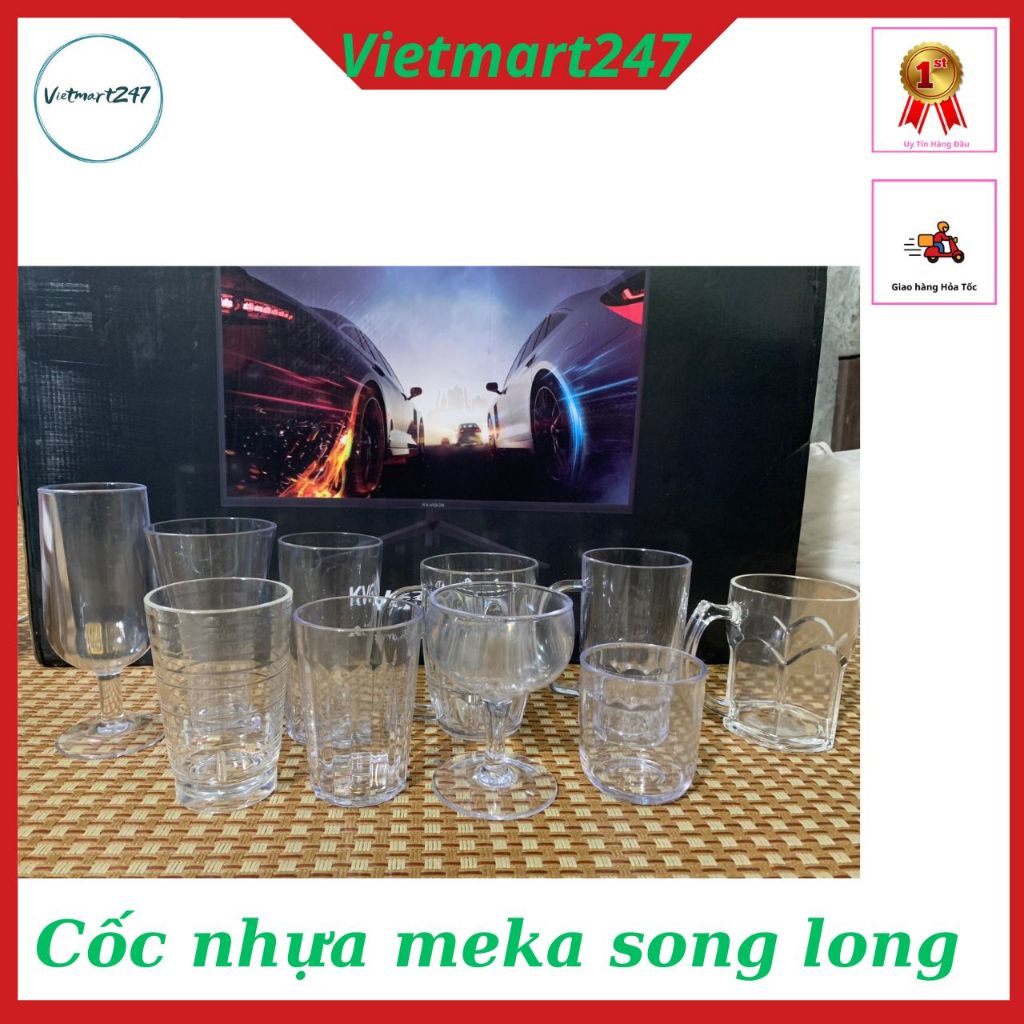 Cốc nhựa meka ,cốc uống bia , cốc trà đá ,ly kem, cốc đựng sinh tố nhựa Song Long siêu bền nhựa trong suốt
