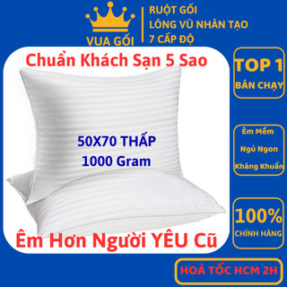 Ruột Gối Nằm Lông Vũ Nhân Tạo Cao Cấp 50x70cm VUA GỐI Êm Ái Kháng Khuẩn Chuẩn KS - Loại 1000gr
