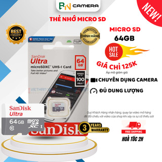Thẻ nhớ microsd 32gb/64gb/128gb sandisk ultra class 10, chính hãng