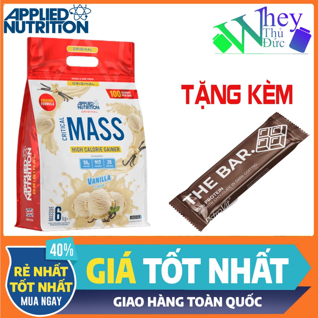 (Chính hãng) CRITICAL MASS 6KG Applied Nutrition - Sữa tăng cân tăng cơ cho người gầy