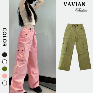 Quần túi hộp ống rộng kaki Cargo Paint, quần hộp kaki nữ Phối DÂY RÚT EO siêu cá tính