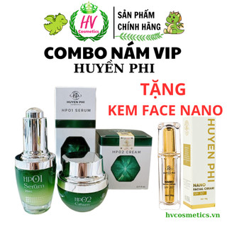 Combo nám vip Huyền Phi gồm tinh chất tan nám và kem nám vip 20ml giảm thâm nám, giảm đốm nâu, giúp da tươi sáng đều màu