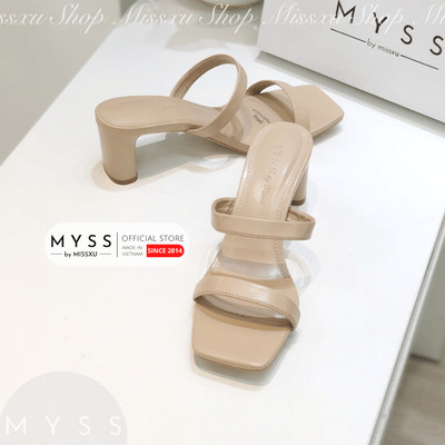 Giày guốc sục nữ MYSS 2 quai ngang gót trụ 5-7cm thời trang - SU75