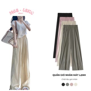Quần suông nữ ống rộng thể thao màu đen chất vải đũi hàn dày Quần nữ co dãn 4 chiều mặc thể dục tập gym ở nhà