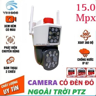 Camera ngoài trời yoosee 15.0Mpx Ptz Q20 xem 2 mắt zoom xa 12x, siêu nét, góc rộng, chịu mưa nắng
