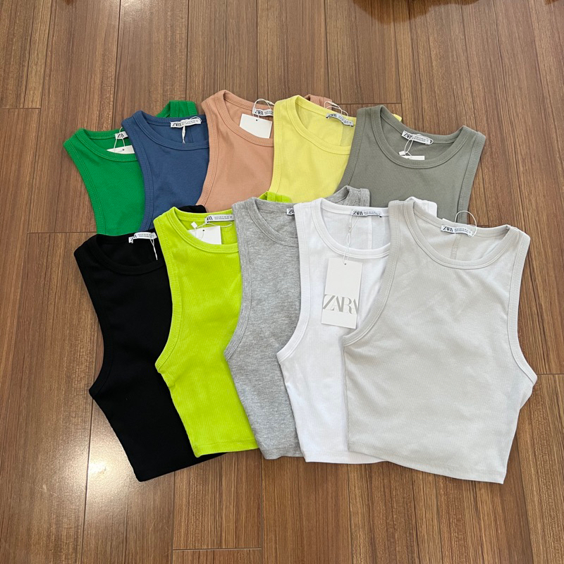 Áo 3 lỗ / sát nách croptop Za ra Auth