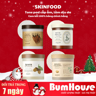 Toner pad SKINFOOD Làm Dịu, Dưỡng Ẩm Carrot Carotene Calming/Pantothenic Water Parsley Clear/Acorn Pore Peptide Pad 60M