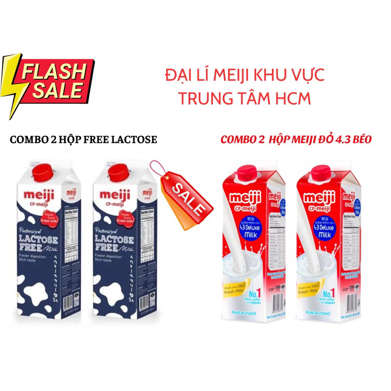 Combo 2 Hộp - Sữa tươi meiji thanh trùng  946Ml -2 hộp