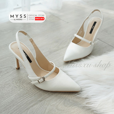 Giày cao gót nữ MYSS mũi nhọn khóa cài ngang 9cm thời trang - CG203