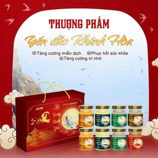   Hộp 8 Hũ  Yến Sào Chưng Thượng Phẩm Cung Đình Yến hũ 70ml 35% Tổ Yến Sào Khánh Hoà nguyên chất cao cấp - vnmask 