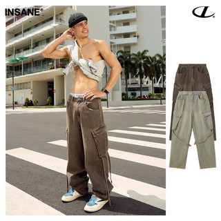Quần dài unisex vải denim insane | cross waist cargo denim pants