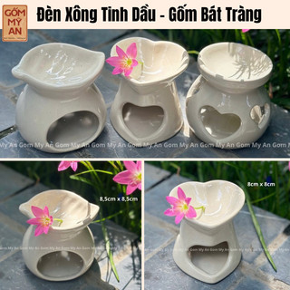 Đèn xông tinh dầu đốt nến gốm sứ bát tràng - gốm mỹ an bát tràng