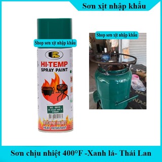 Sơn xanh lá bóng chịu nhiệt Hi-temp Bosny Thái Lan- dung tích 400ml