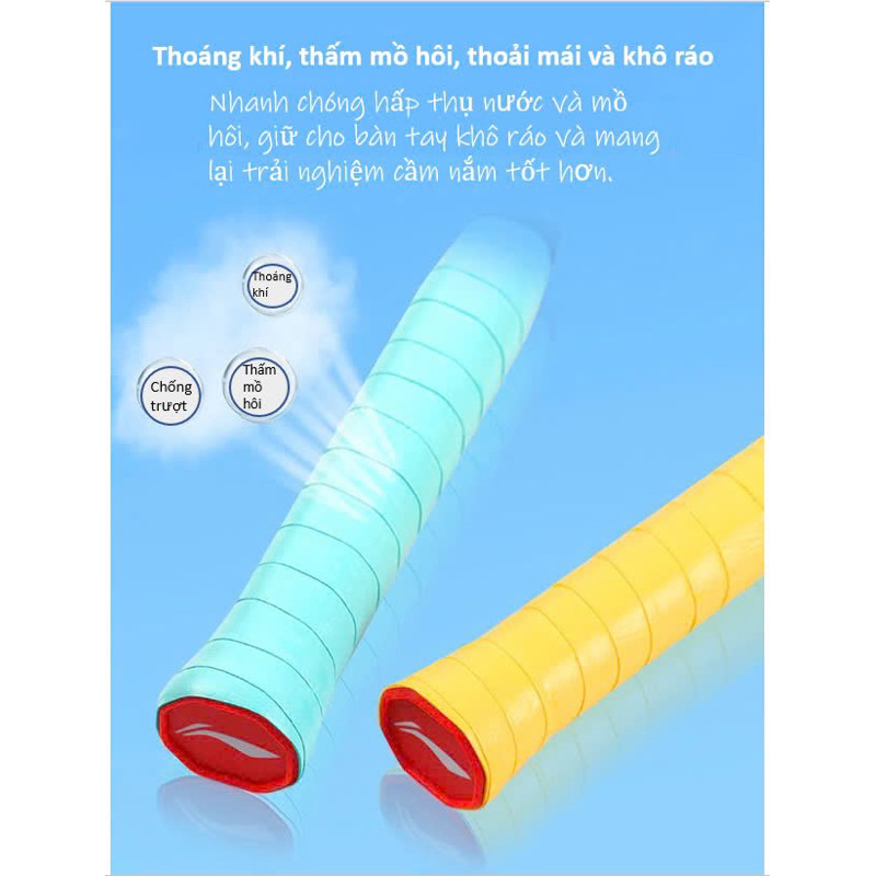 Quấn cán vợt cầu lông Li-Ning GP100 thông thoáng, chống trơn trượt chống bào mòn Cuốn cán vợt tennis