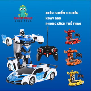 Ô tô điều khiển biến hình robot, ( Tặng kèm pin) đồ chơi giúp bé khéo léo và linh hoạt