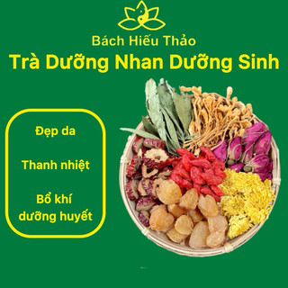 Trà dưỡng nhan 7 vị (gồm: cúc hoa, nụ hồng, kỷ tử, táo lát, cỏ ngọt, đông trùng) 10gr