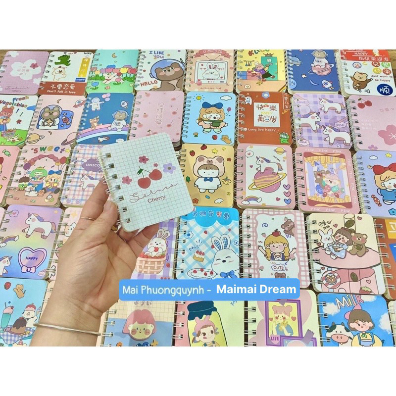 Sổ lò xo nhỏ A7 160 trang (giao ngẫu nhiên mẫu dễ thương)