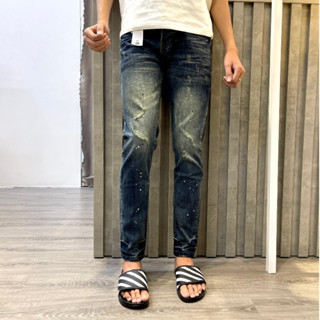 Quần jean pơ bồ xanh đậm vết mèo cào sước nhé gối bản neww host trenn d39