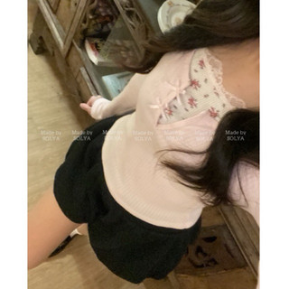 “𝐁𝐀𝐑𝐁𝐈𝐄 𝐓𝐎𝐏” Áo tay dài phong cách retro xinh nhẹ nhàng (ảnh thật shop chụp)