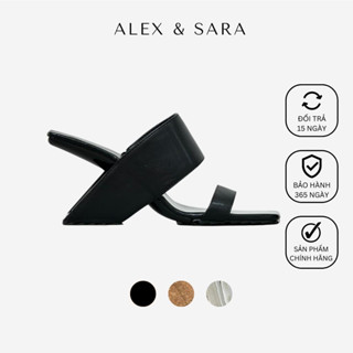 Guốc cao gót nữ, thiết kế dáng chữ X độc quyền Kiera Mule gót cao 7cm cá tính, nổi bật ALEX & SARA| AL27