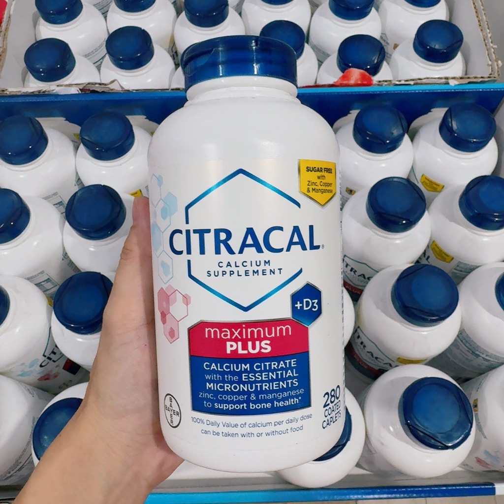 (CHUẨN MỸ BAY AIR) Viên uống bổ sung canxi hữu cơ CITRACAL Maximum Calcium citrate 280viên