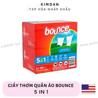   NHẬP KHẨU MỸ  HỘP 160 TỜ  GIẤY THƠM QUẦN ÁO BOUNCE MẪU MỚI 5IN1 