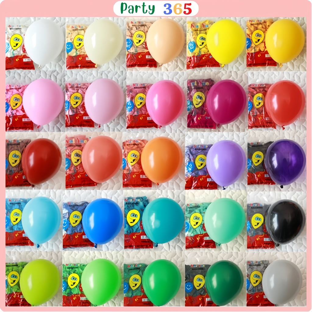Set 100 Bóng Bay 25cm Trang Trí Sinh Nhật, Phòng Cưới, Sự Kiện ,Lễ Hội [ 2,2gram ]