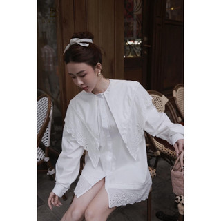 Váy Sơ mi trắng vạt nhọn Bageo