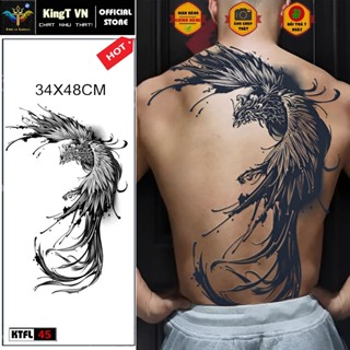 ✅ Hình xăm 15 ngày full lưng  chu tước phượng hoàng lửa chống nước độ bền cao hàng chính hãng KingT