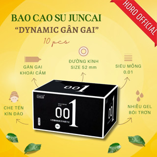  Bao cao su Juncai 001 gân gai siêu mỏng kéo dài thời gian bcs olo nội địa Trung cao cấp nhiều gel bôi trơn Hộp 10 bcs 