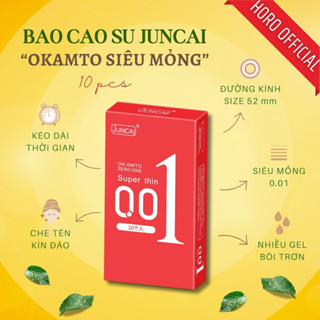 [Che tên sản phẩm] Bao cao su siêu mỏng 0.01 Okamto cực mỏng nhiều gel bôi trơn, bcs gân gai kéo dài thời gian size 52mm