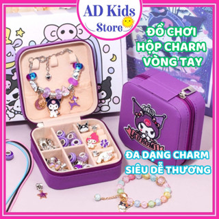Đồ chơi hộp charm vòng tay, vòng charm pandora kuromi đa dạng charm siêu dễ thương có túi hộp tiện lợi - AD KIDS STORE