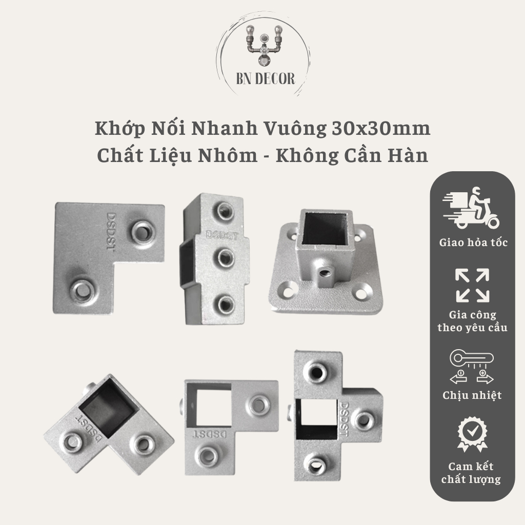 Khớp nối sắt hộp vuông,khớp nối nhanh 30mmx30mm