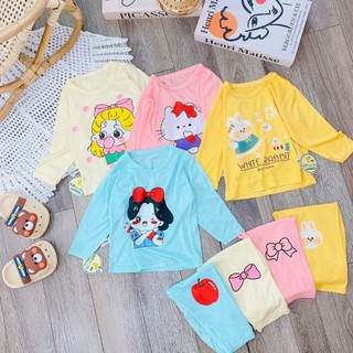 Bộ dài tay thun lạnh, thời trang trẻ em, đồ bộ MinKy Mom hình mặt gấu tay dài 7-18kg