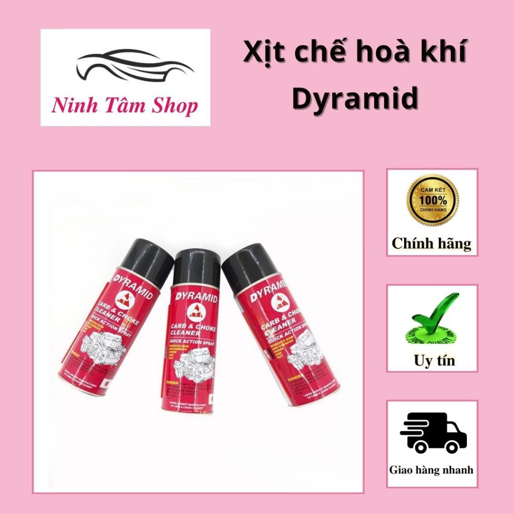 1 thùng (12 chai) Xịt chế hòa khí ô tô, xe máy DYRAMID  450ml