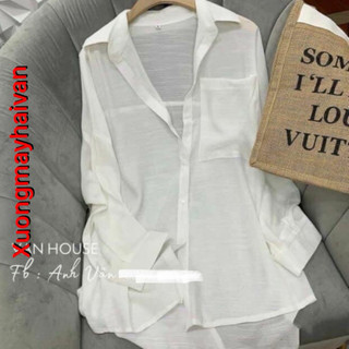HV - Áo sơ mi đũi trơn oversize nhiều màu sắc