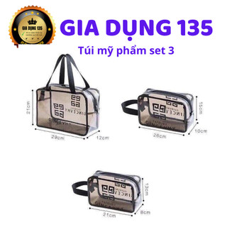 Sét 3 túi mỹ phẩm trong suốt