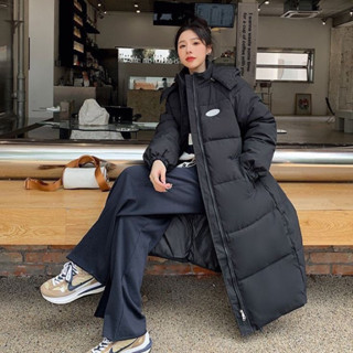 [Sẵn] Áo khoác phao dáng dài có mũ  nam nữ phong cách Hàn Quốc hàng QCCCKÈM ẢNH THẬT)-TD073