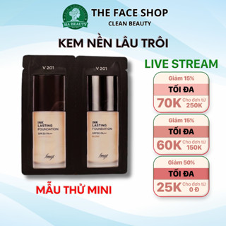 (SAMPLE) Kem nền lâu trôi The Face Shop Ink Lasting Foundation Slim Fit Ex Glow SPF30 PA++ che khuyết điểm trang điểm đa