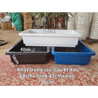 combo 10 cái chậu chữ nhật-  khay  trồng rau thông minh  kích thước 68x42x16m