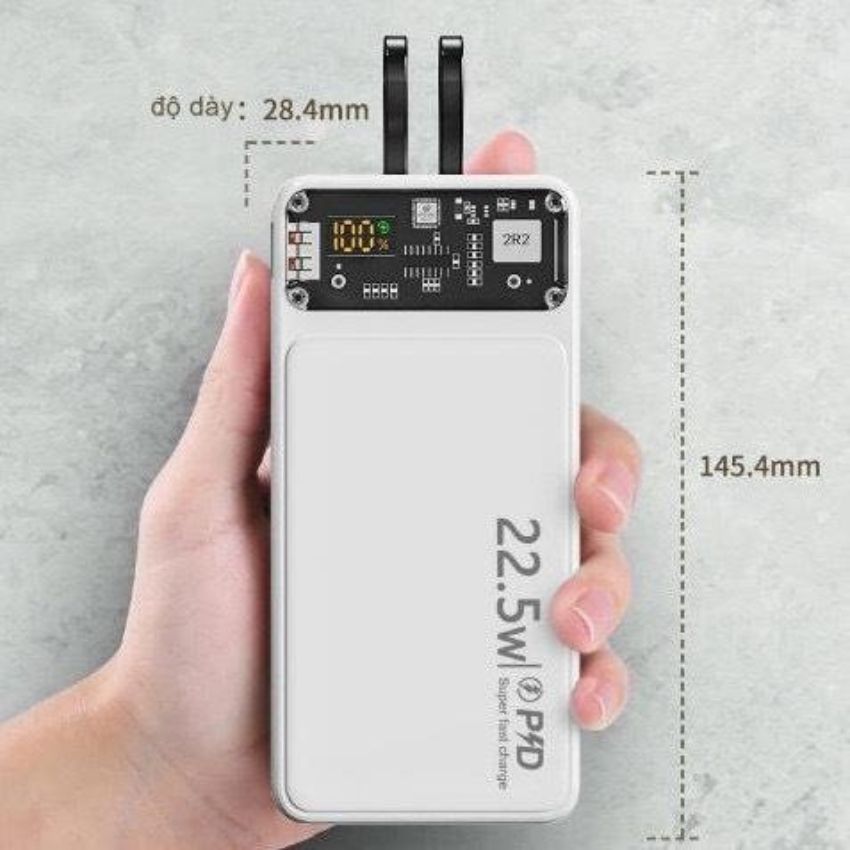 Sạc dự phòng Powerbank 120w/100w PD22.5w 30000Mah pin dự phòng màn hình led tích hợp 2 đầu sạc tiện dụng Type-C, Iphone