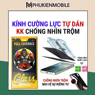 Kính Cường Lực iPhone KK 3D, 10D, Tự Dán TRong Suốt, Chống Nhìn Trộm, Full Màn - iP X/XS/XR/11/12/13/14/15/Pro/Plus/Max