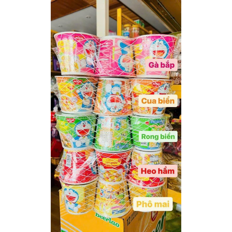 (Lốc 6 cốc) Mì Ăn Liền Trẻ Em Nissin Phiên Bản Mèo Doremon Thái Lan
