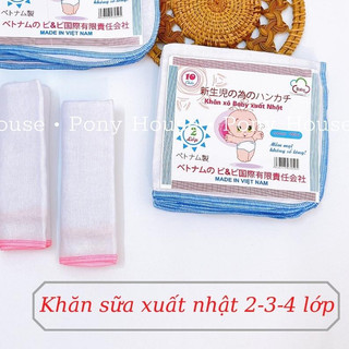 Khăn Sữa Xô Baby Xuất Nhật 2/3/4 lớp hàng đẹp Việt Nam Túi 10 Chiếc Cho Bé Sơ Sinh